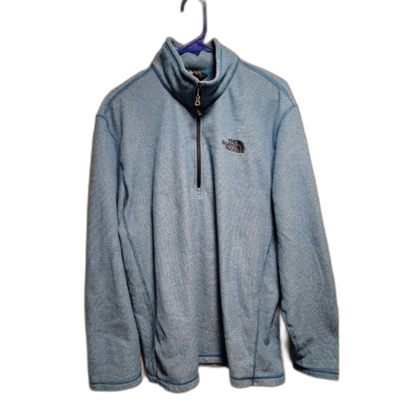 The North Face Blue Fleece Quarter Zip Jacket Mens XL - Picture 1 of 4